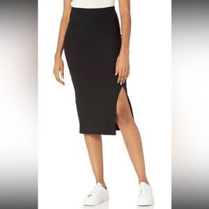 NWT The Drop Women's Veronique High Waist Slit Skirt Skirt, -Black, XS